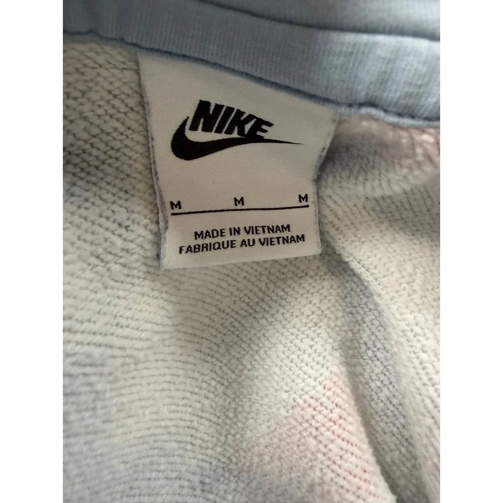 Nike Hoodie Mens Light Blue All Over Print Logo Pullover‎ Medium
